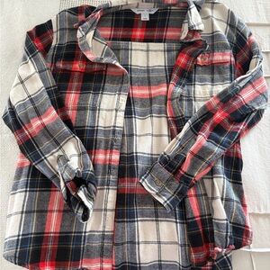 Plaid Shirt in Red, Blue, and White
